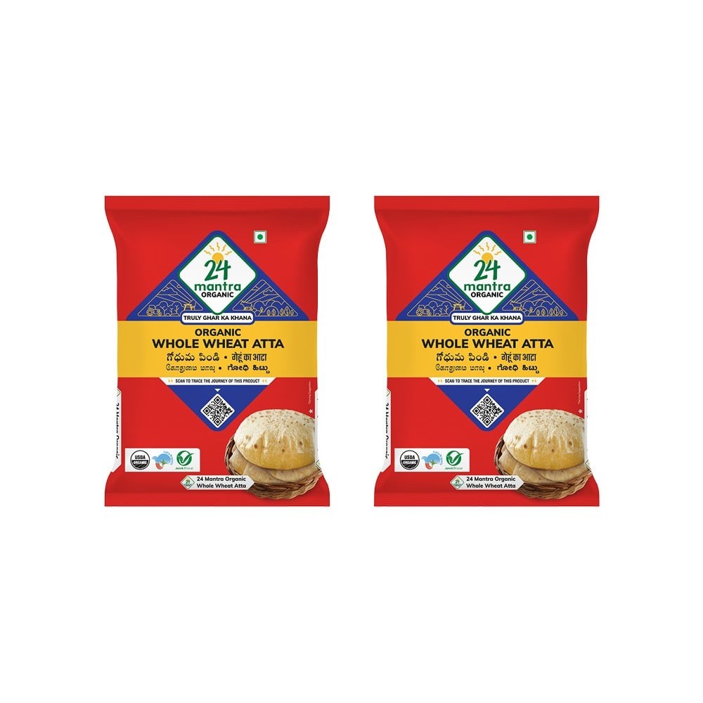 24 Mantra Organic Premium Whole Wheat Atta - Pack of 2
