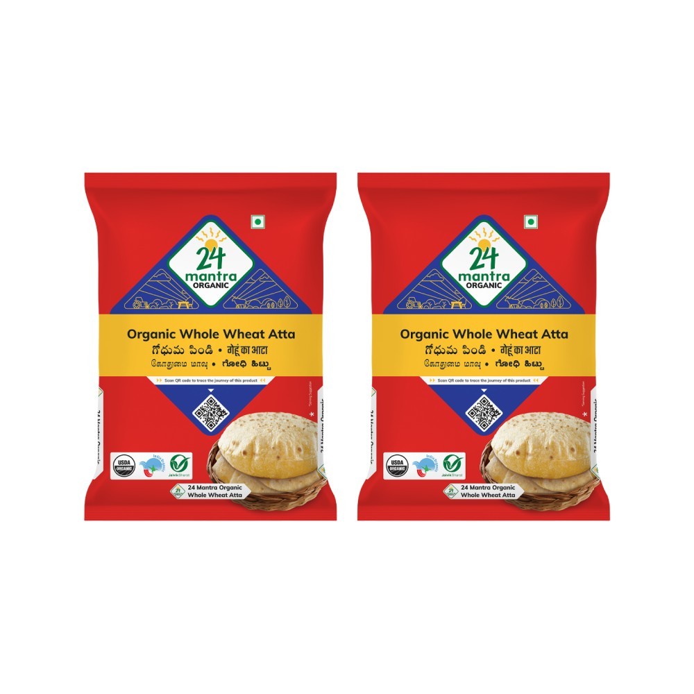 24 Mantra Organic Whole Wheat Atta - Pack of 2