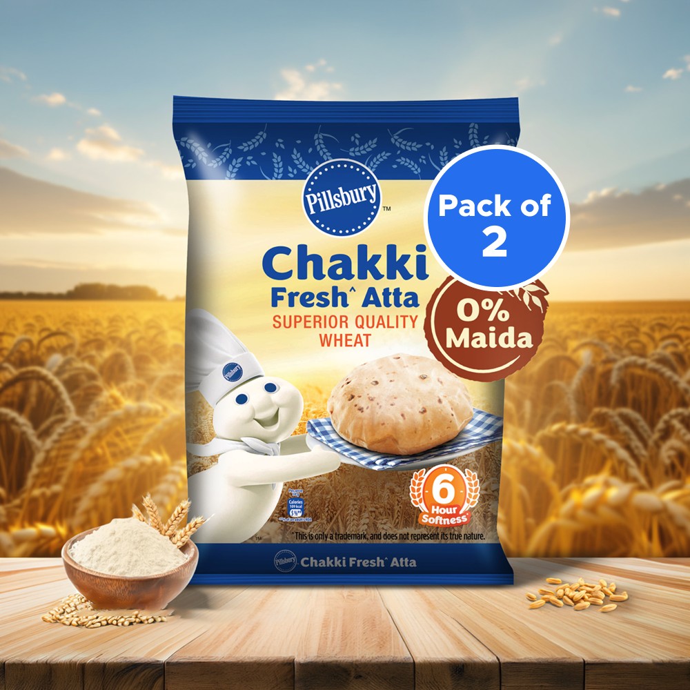 Pillsbury Fresh Superior-Quality Chakki Atta (100% atta, 0% Maida) - Pack of 2