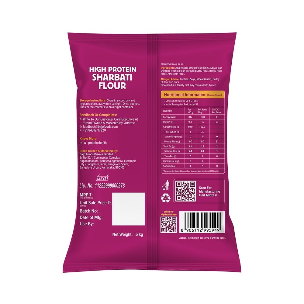 Protein Chef Sharbati Atta (50% More-Protein, No Maida MP Grain)