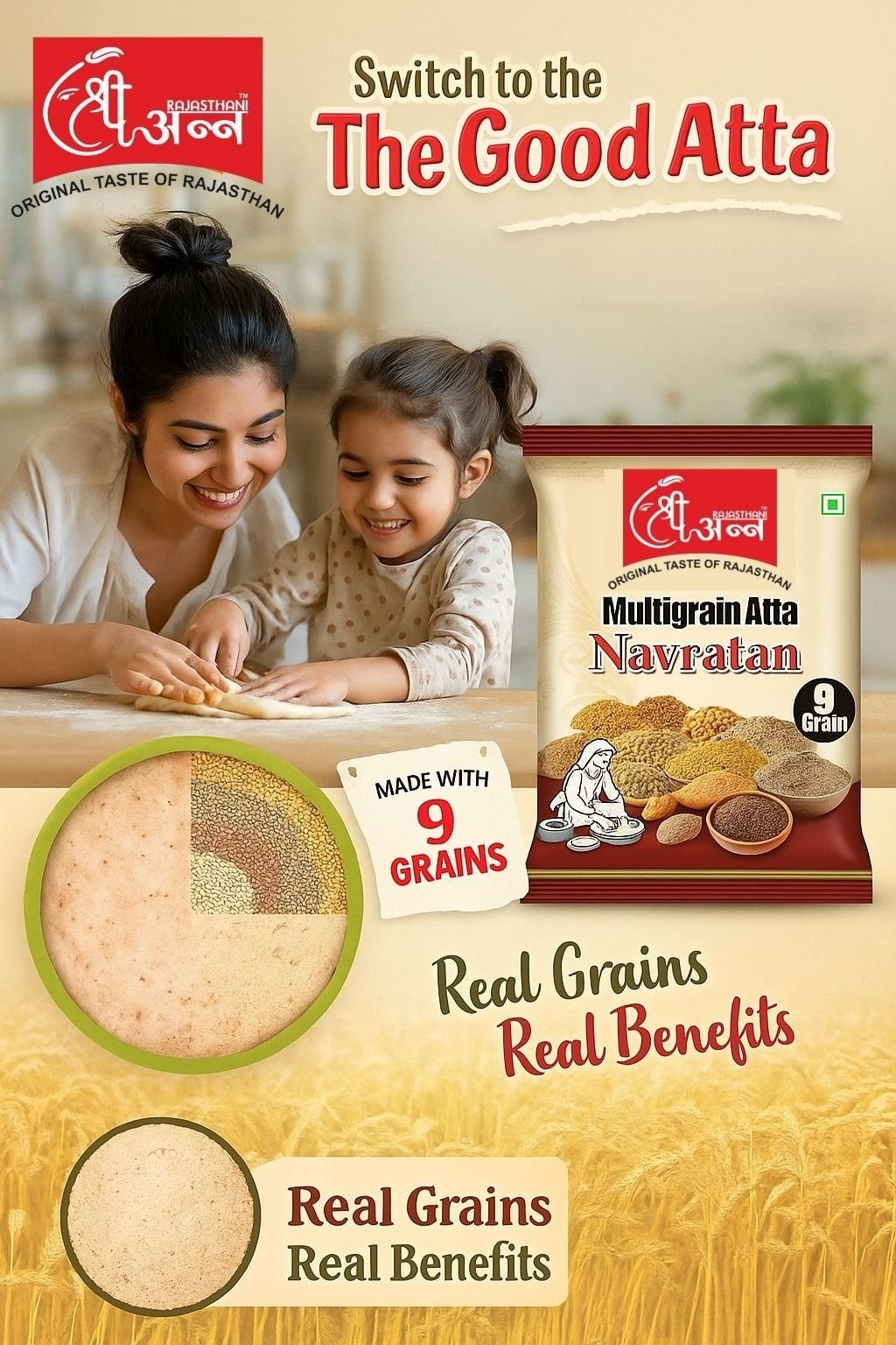 Rajasthani Shree Ann Navratan Multigrain Atta