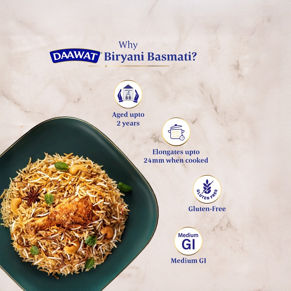 Daawat Biryani Rice (Extra Long Grain) - Pack of 2