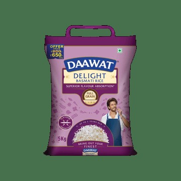 Daawat Delight Basmati Rice - Superior Flavour Absorption (Long Grain)