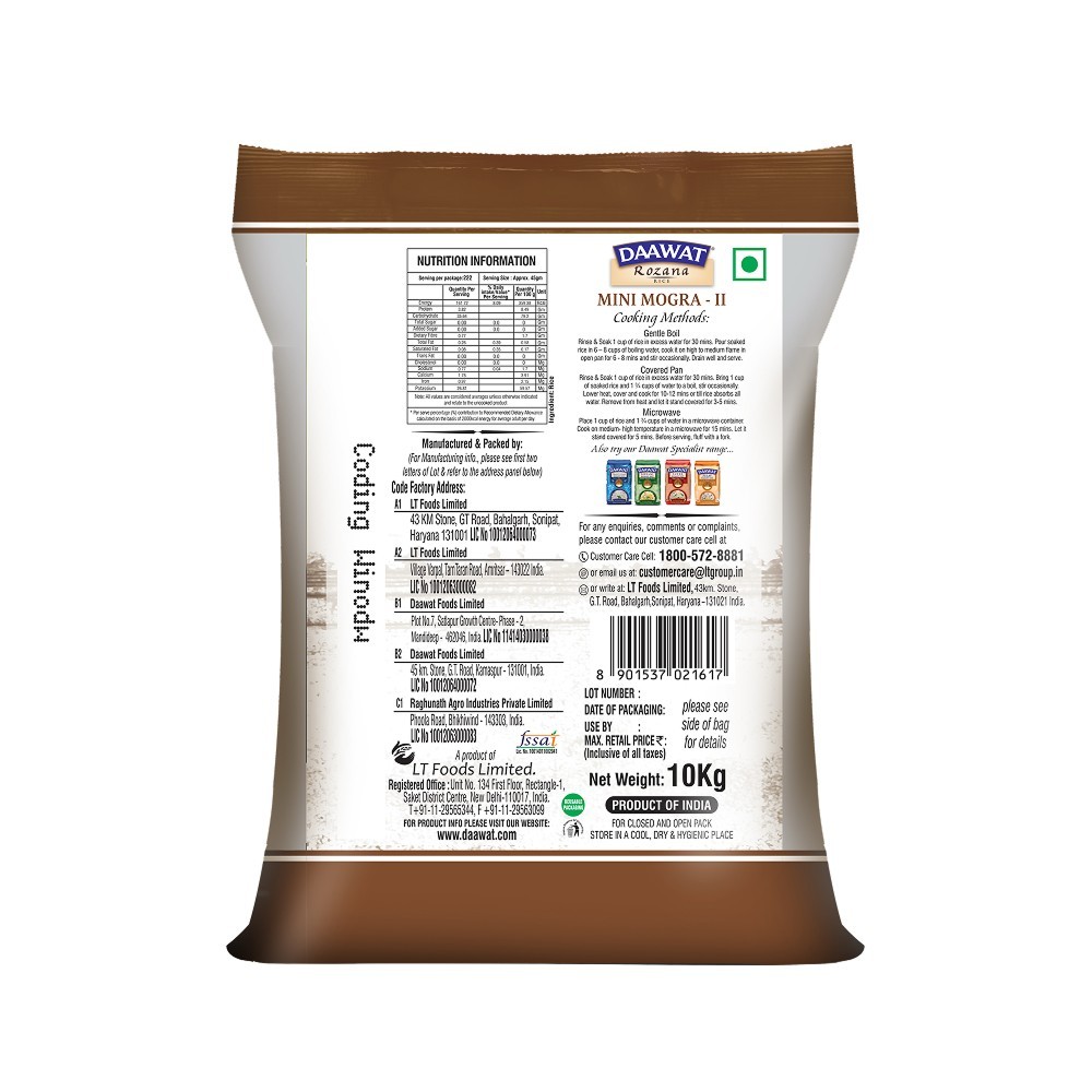 Daawat Rozana Mini Mogra Basmati Rice - II (Short Grain)