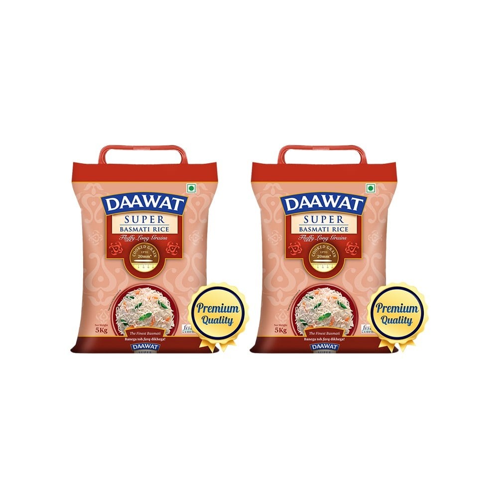 Daawat Super Basmati Rice (Extra Long Grain) - Pack of 2