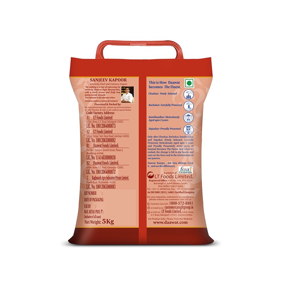 Daawat Super Basmati Rice (Extra Long Grain) - Pack of 2