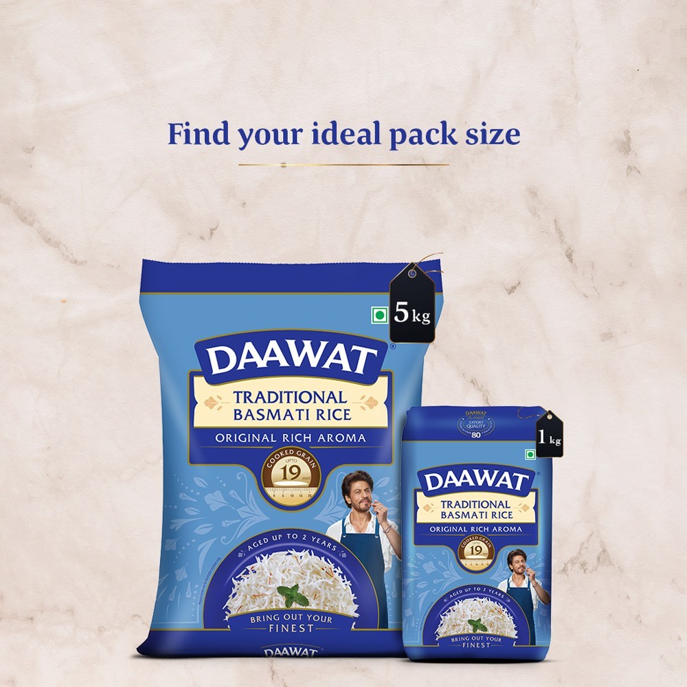Daawat Traditional Basmati Rice (Long Grain) - Pack of 2