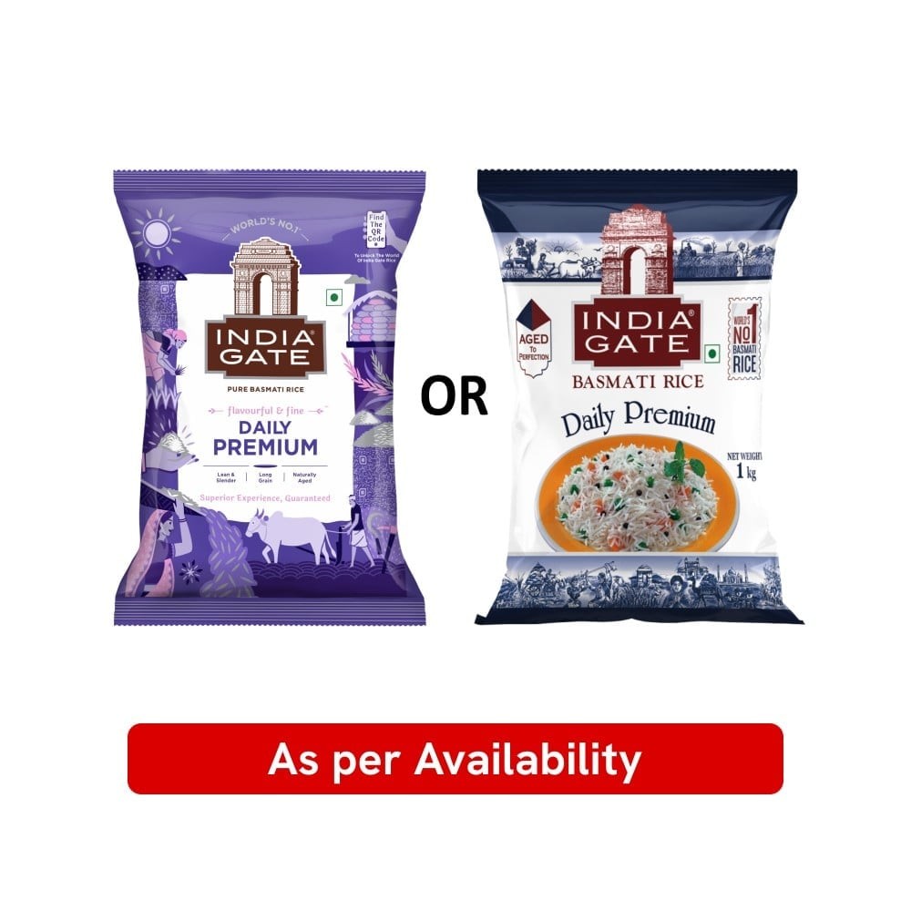 India Gate Daily Premium Basmati Rice (Long Grain) - Pack of 2