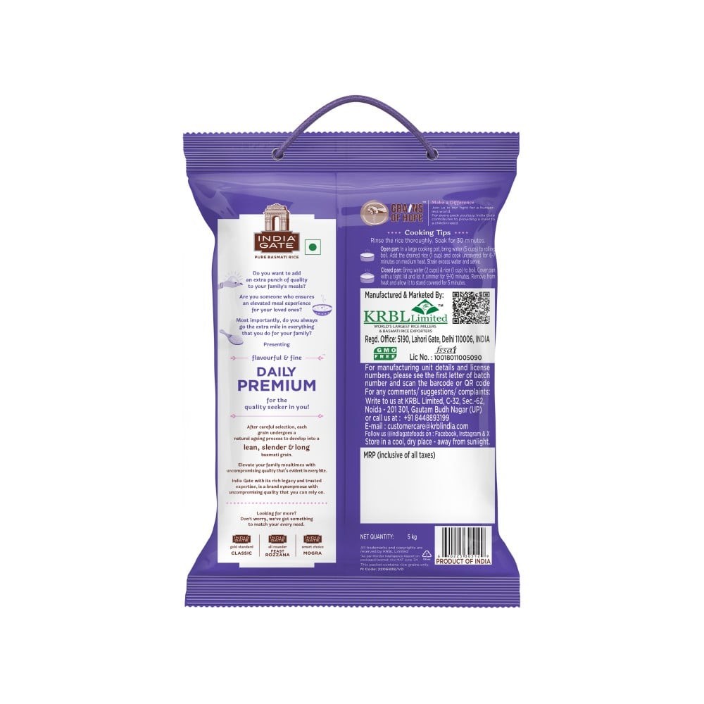 India Gate Daily Premium Basmati Rice (Long Grain)