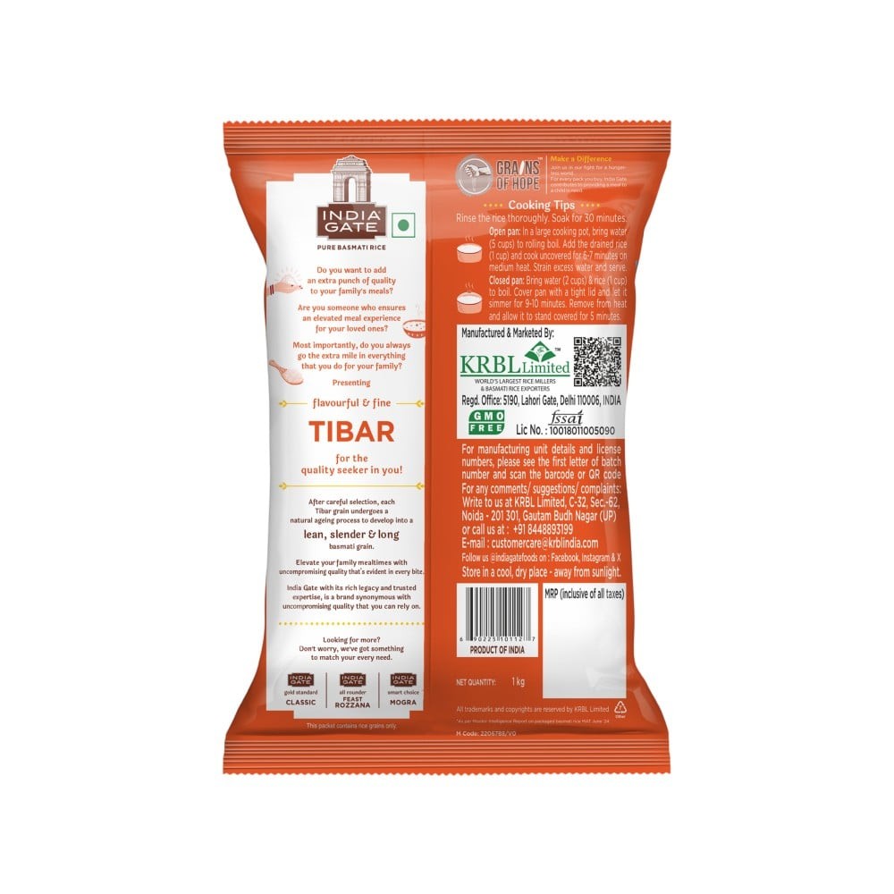 India Gate Tibar Basmati Rice (Long Grain)