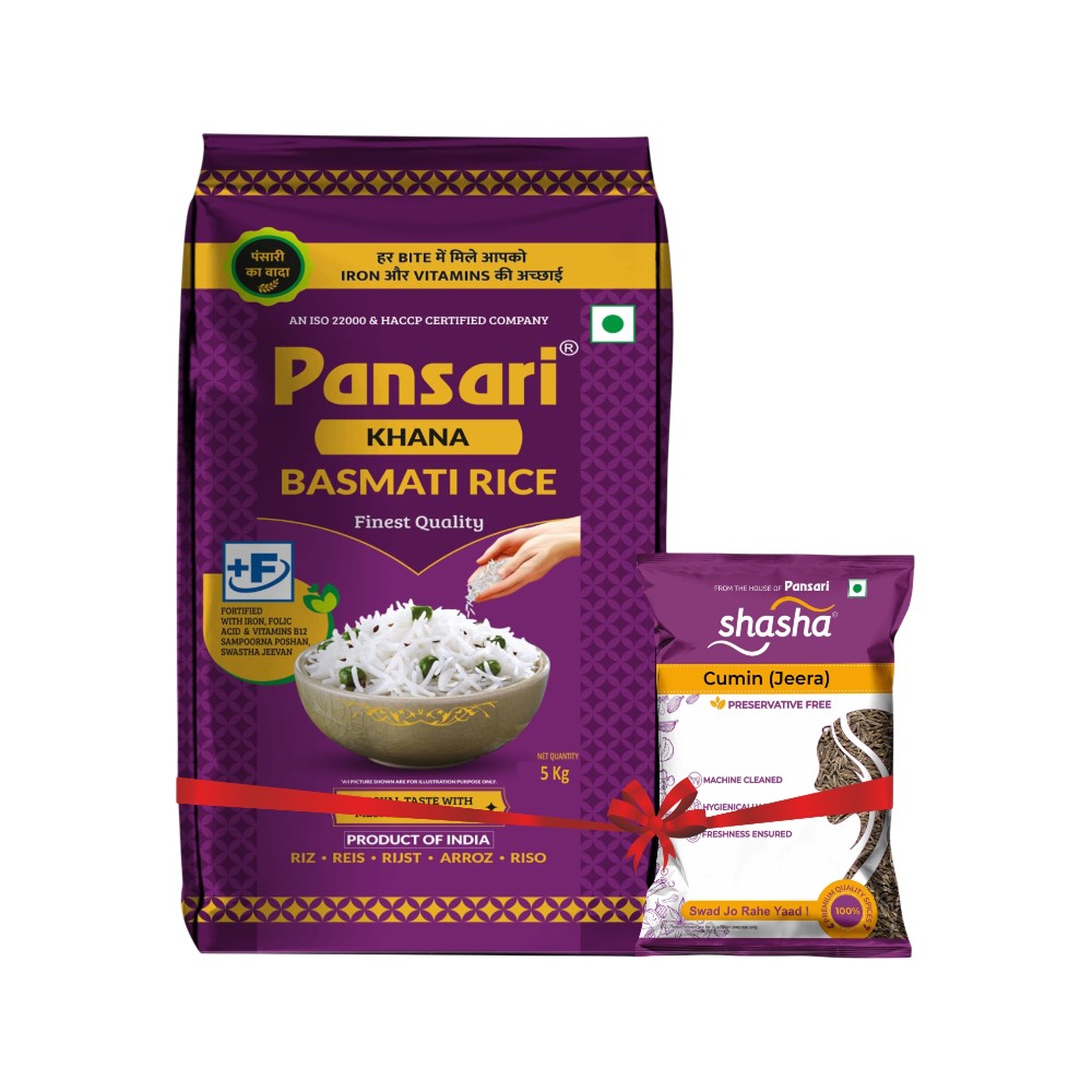 Pansari Khana Pulao Basmati Rice -Free Shasha Jeera (Extra Long Grain)