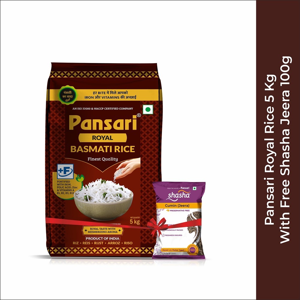 Pansari Royal Premium Biryani Rice -Free Shasha Jeera (Extra Long Grain)