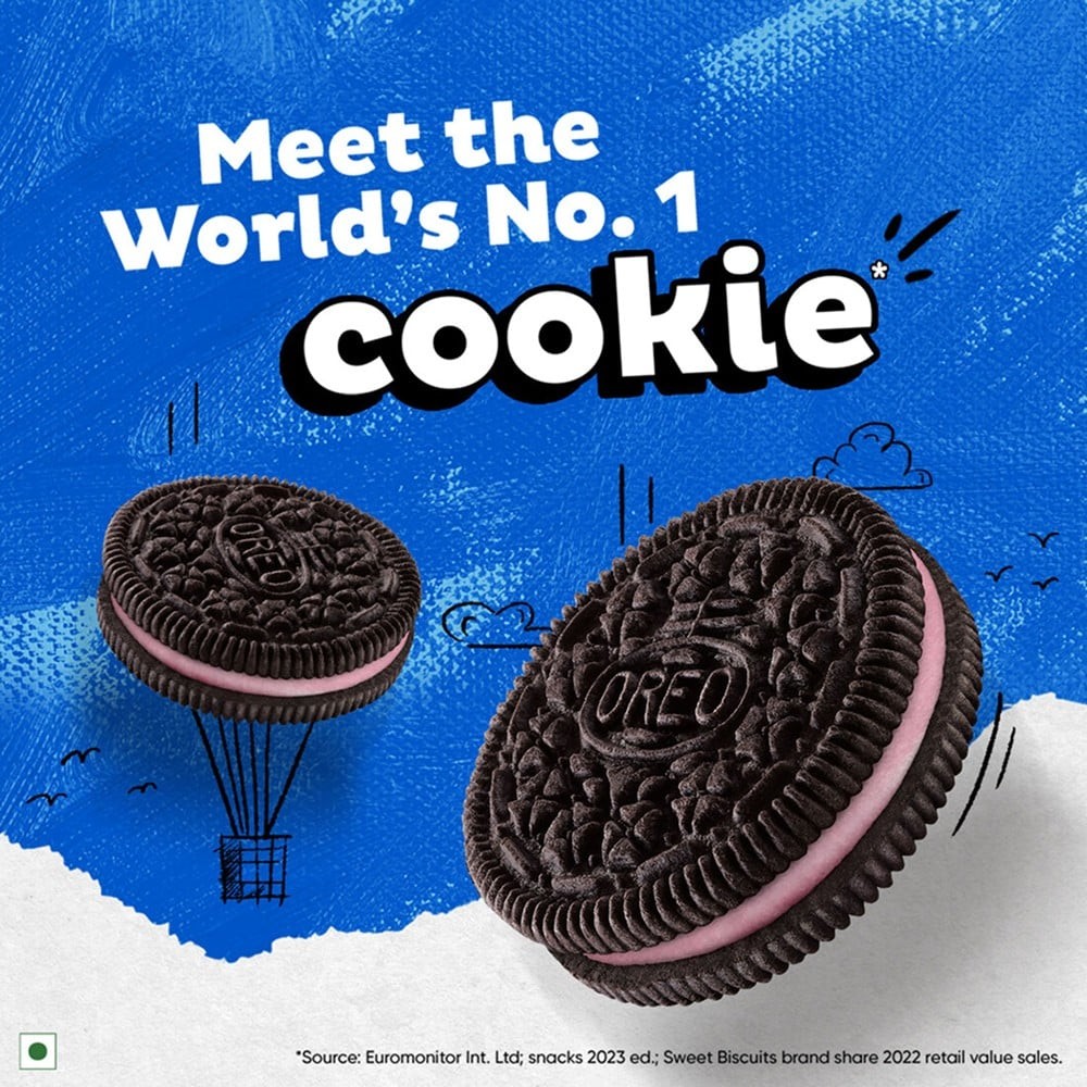 Oreo Strawberry Flavour Sandwich Cream Biscuits