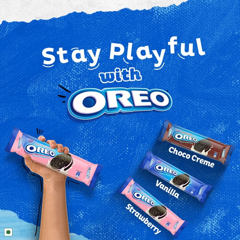 Oreo Strawberry Flavour Sandwich Cream Biscuits