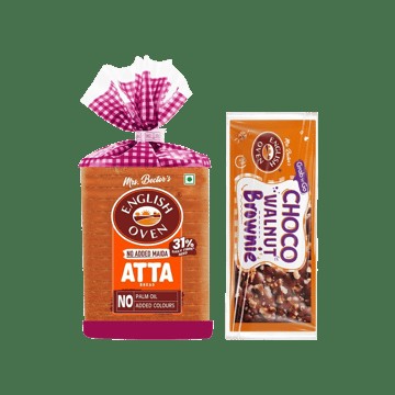 English Oven Zero Maida Atta/ Wheat Bread + Choco Walnut Brownie Combo