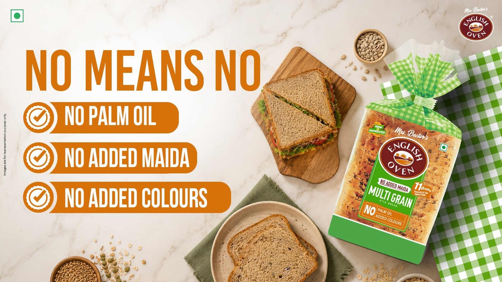 English Oven Zero Maida Multigrain Bread