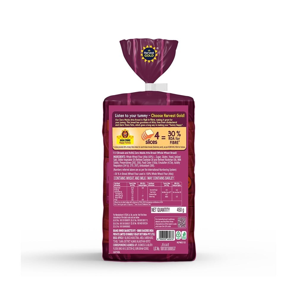 Harvest Gold Atta Whole Wheat Bread