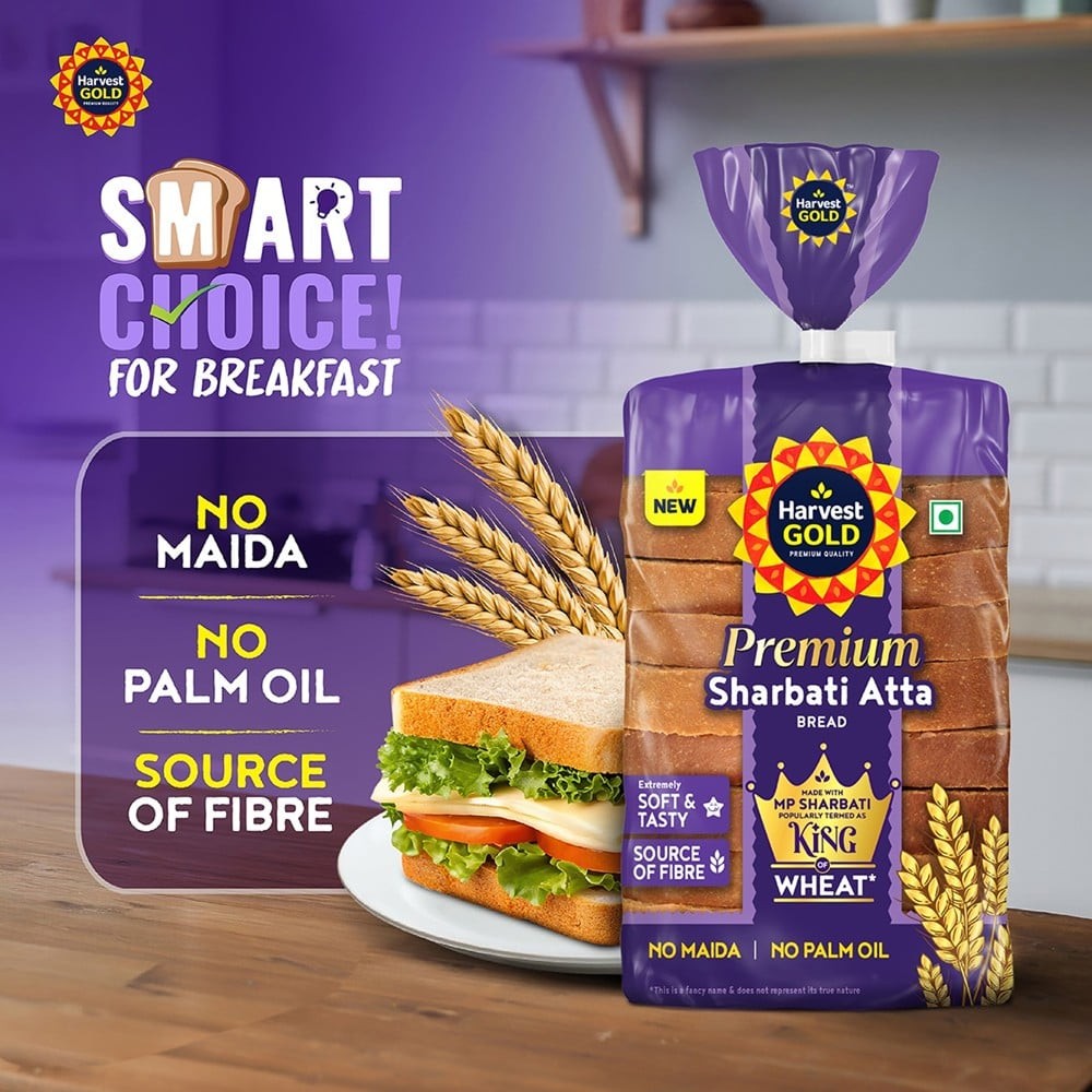 Harvest Gold No Maida Sharbati Wheat Bread