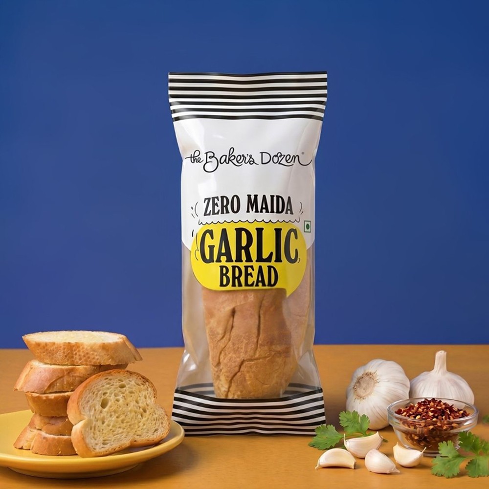 The Baker's Dozen Zero Maida Garlic Bread, Whole Wheat