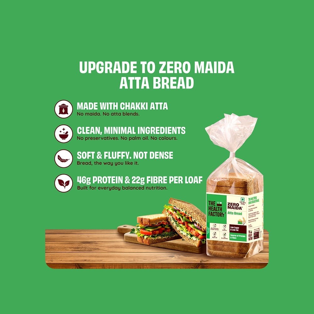 The Health Factory Zero Maida Atta Bread (Wheat Bread)