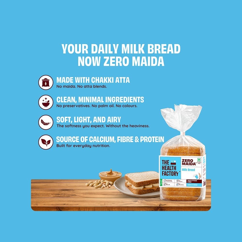 The Health Factory Zero Maida Milk Bread