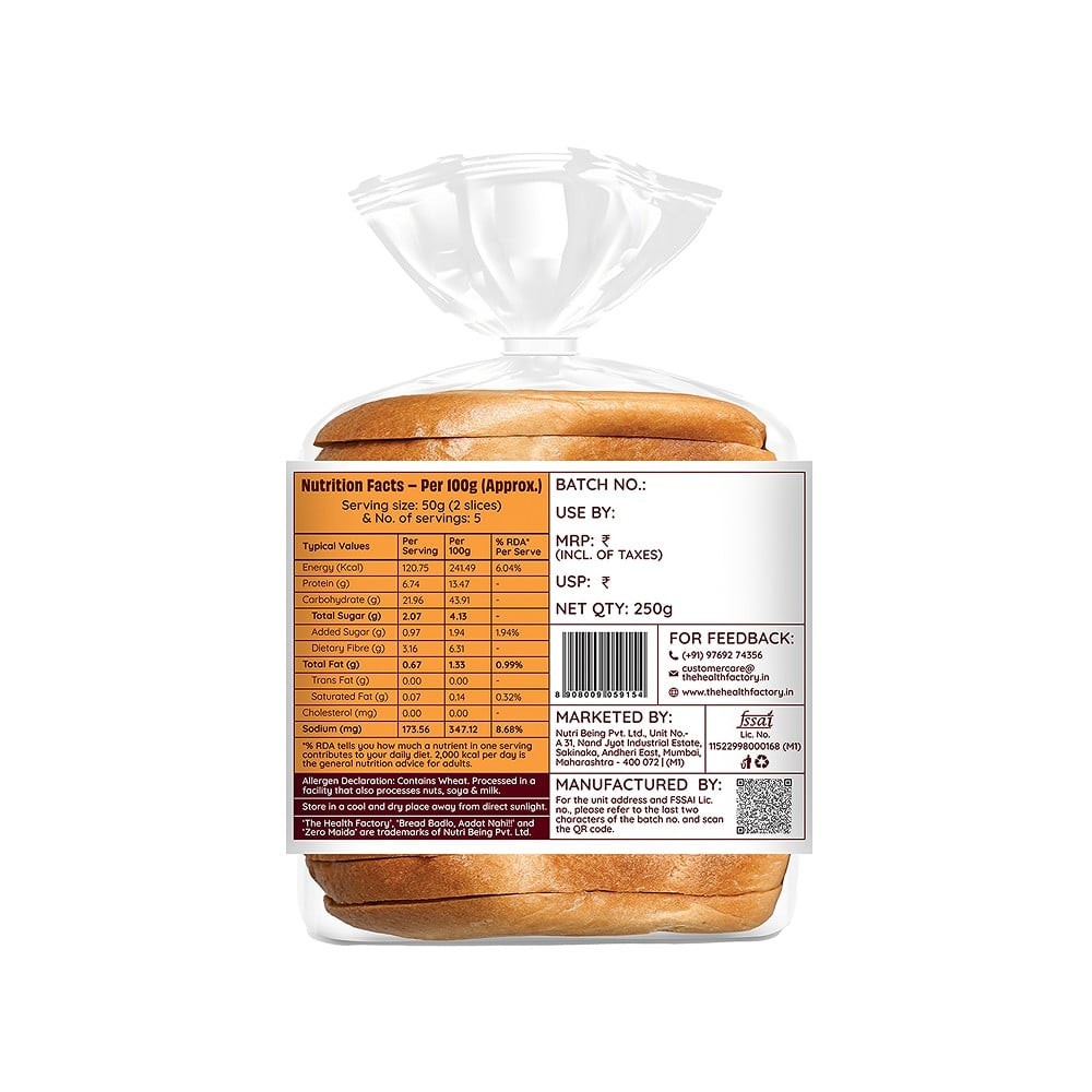 The Health Factory Zero Maida Whole Wheat Bread