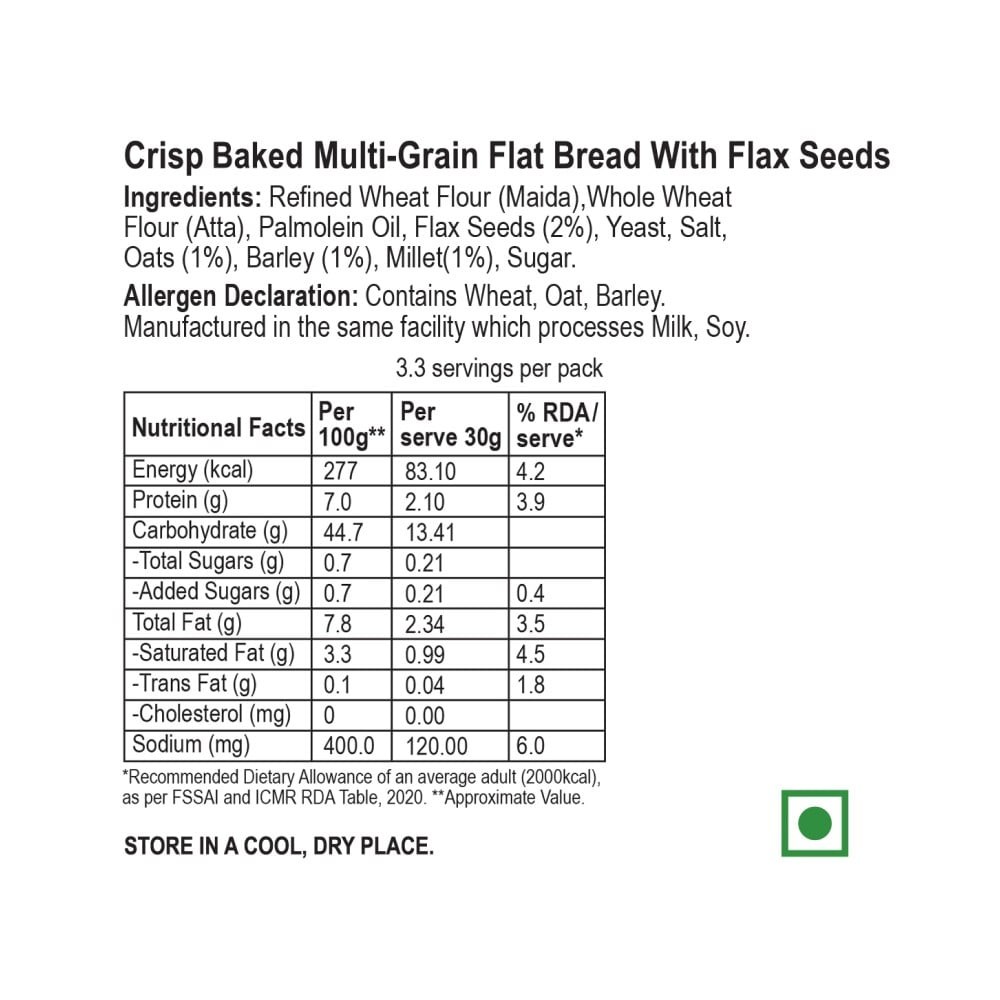 Wingreens Farms Multigrain Baked Flat Bread Sticks