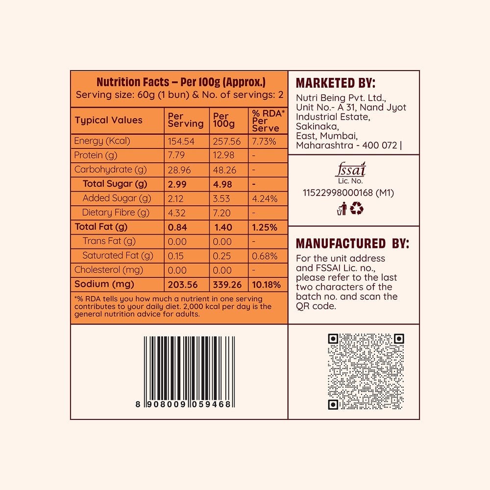 The Health Factory Zero Maida Burger Bun - Pack of 4