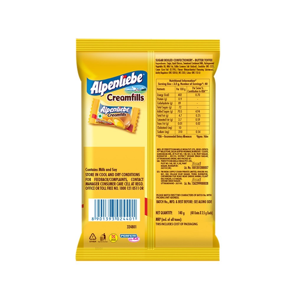 Alpenliebe Creamfills Butter Toffee - Pack of 2
