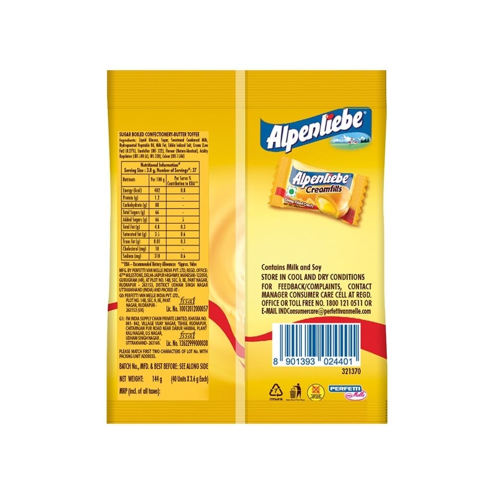 Alpenliebe Creamfills Butter Toffee - Pack of 2