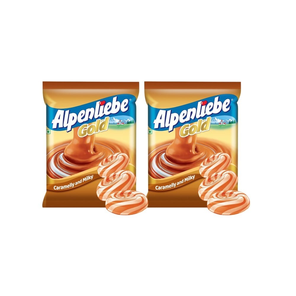 Alpenliebe Gold Caramel Candy (90 Pieces) - Pack of 2