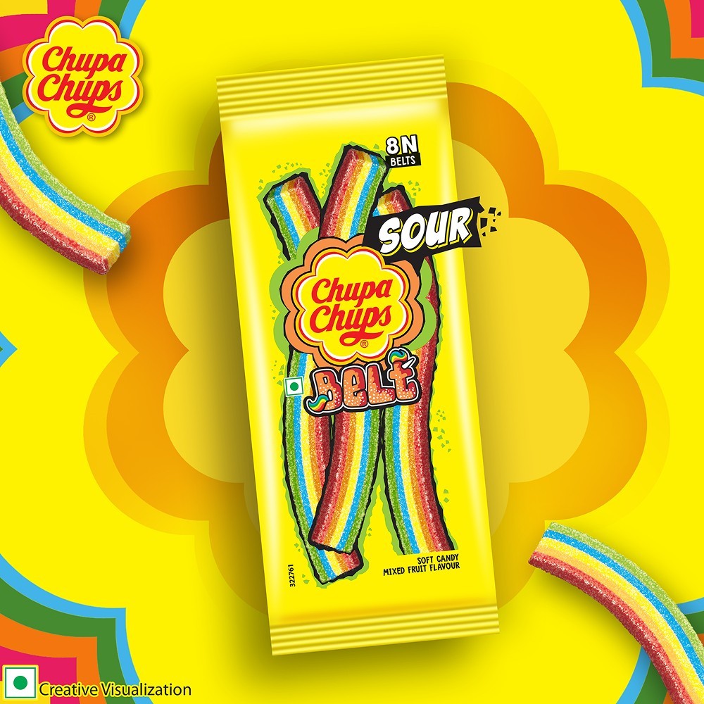 Chupa Chups Sour Belt Mixed Fruit Sour Candy