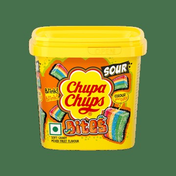 Chupa Chups Sour Bites Mix Fruit Soft Candy Tub