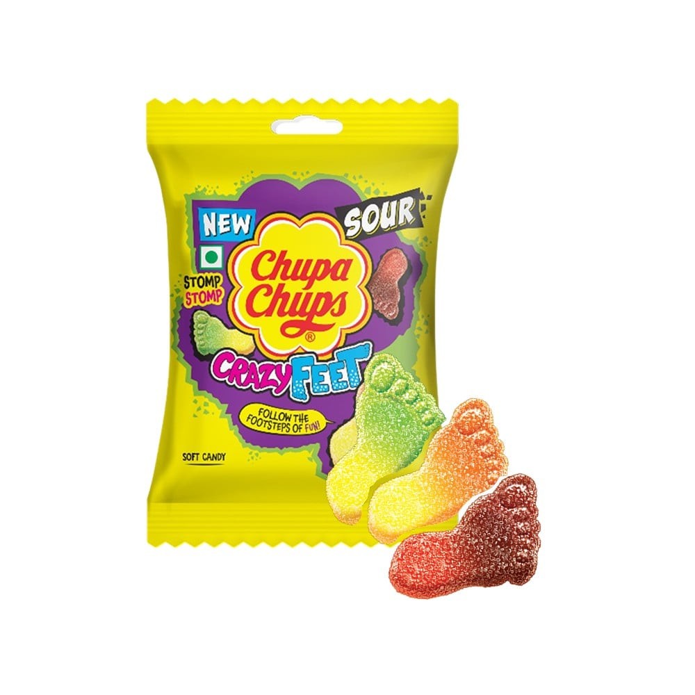 Chupa Chups Sour Crazy Feet Assorted Soft Sour Candy
