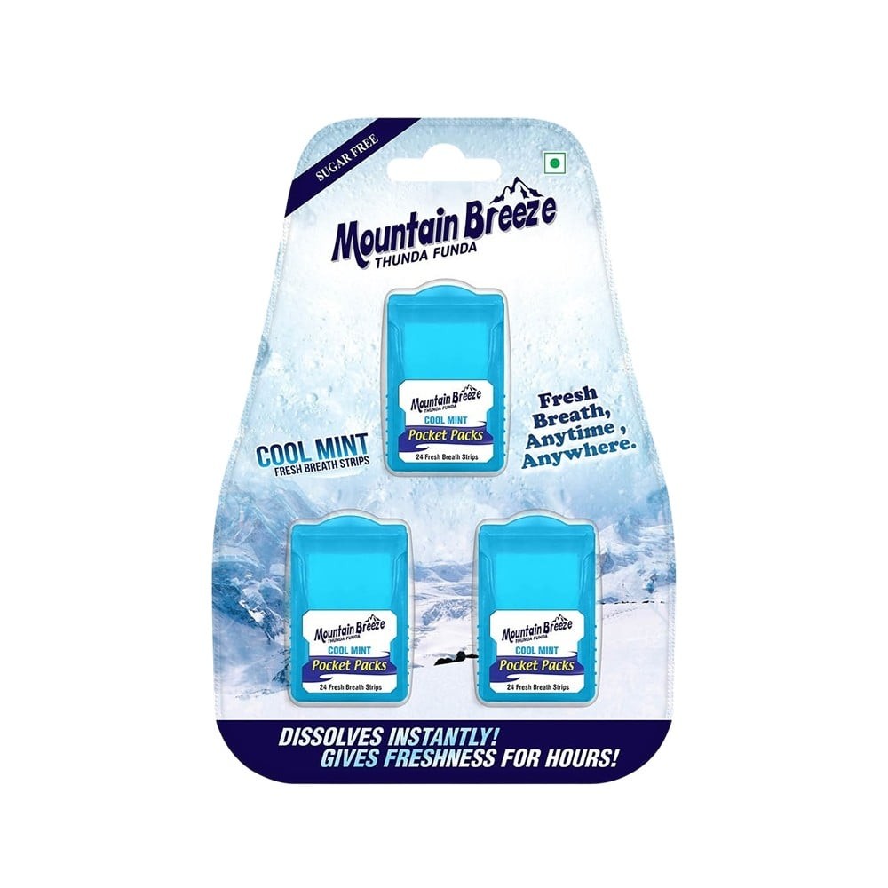 Mountain Breeze Sugar - Free Coolmint Breath Strips