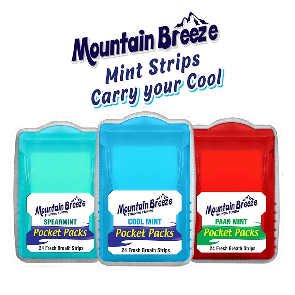 Mountain Breeze Sugar Free Mint Breath Strips - Mix Flavour