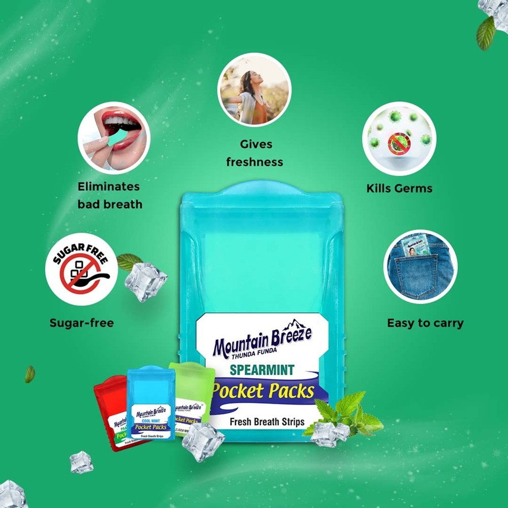 Mountain Breeze Sugar Free Spearmint Breath Strips