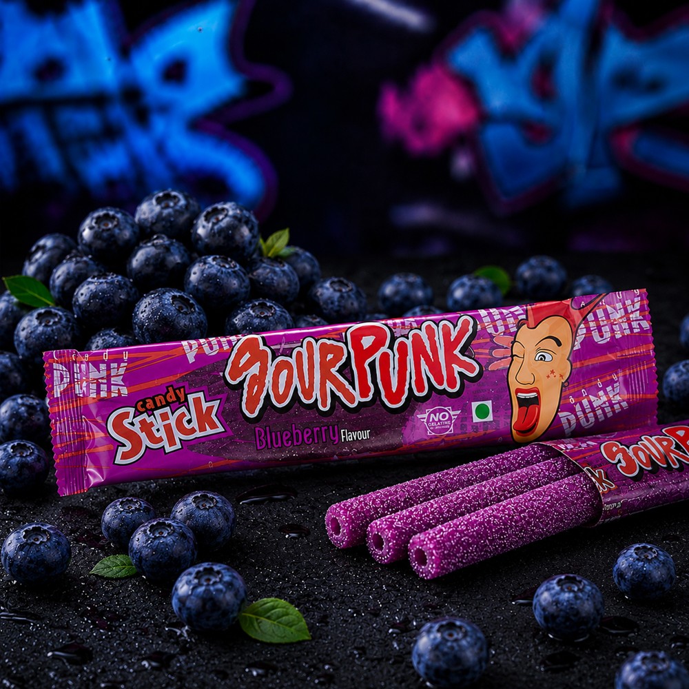 Sour Punk Blueberry Sour Candy Stick