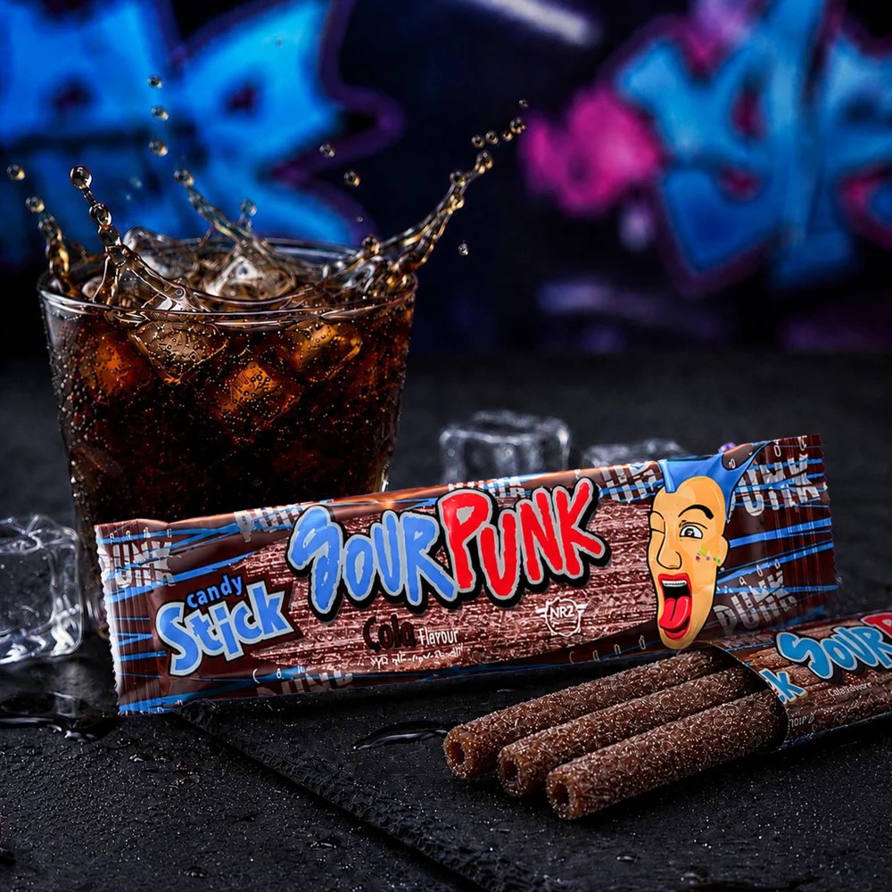 Sour Punk Cola Flavour Stick Sour Candy