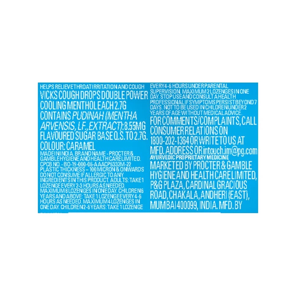 Vicks Cough Drops Double Power - Cooling Menthol