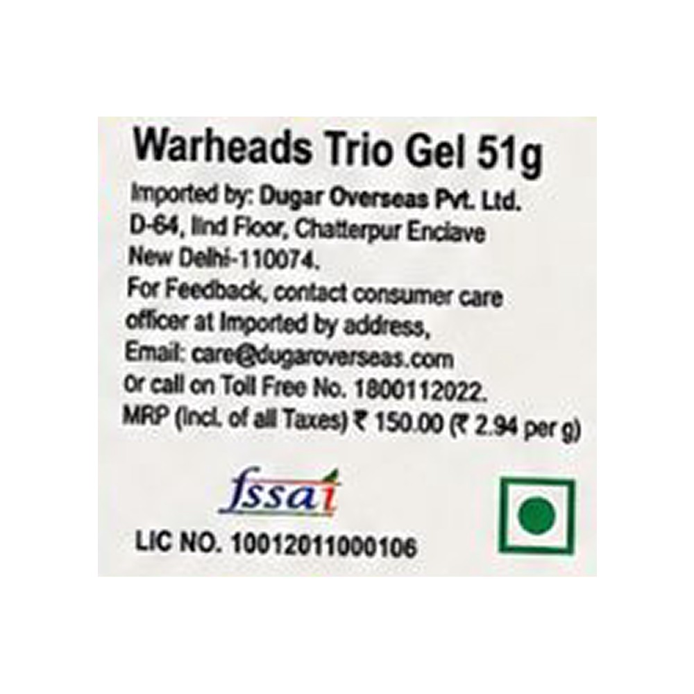 Warheads Super Sour Trio Gel Jelly