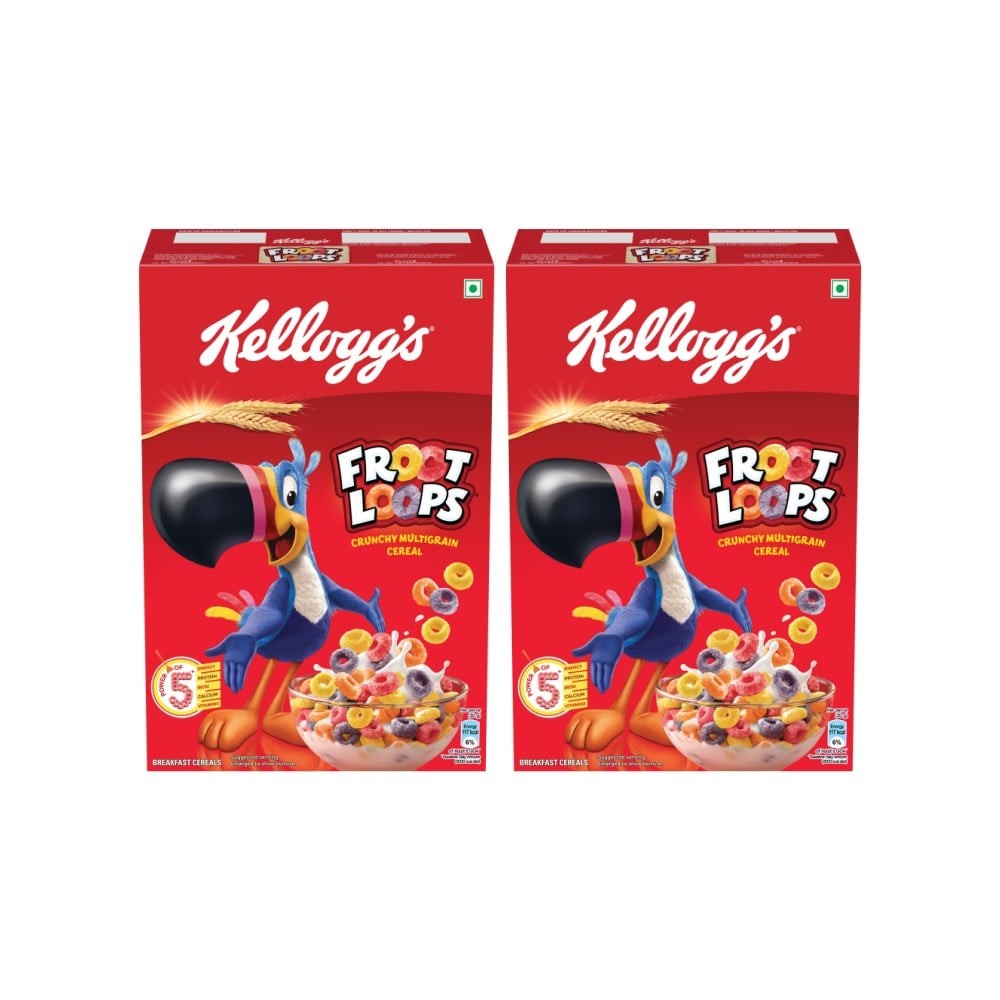 Kellogg's Froot Loops - Crunchy Multigrain Cereal - Pack of 2