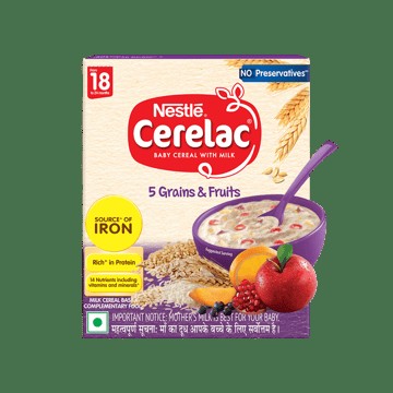 Nestle Cerelac 5 Grains & Fruits Baby Cereal (18 to 24 months)
