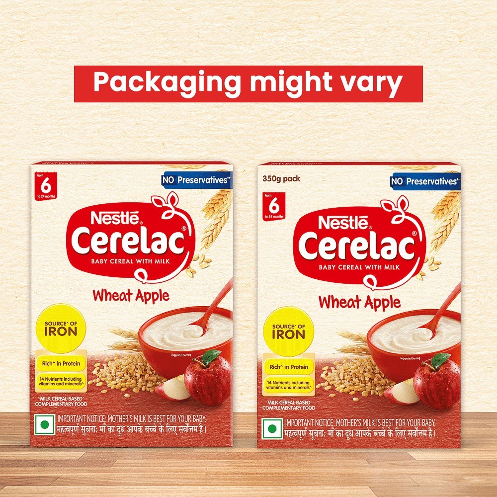 Nestle Cerelac Wheat Apple Baby Cereal (6 - 24 Months)