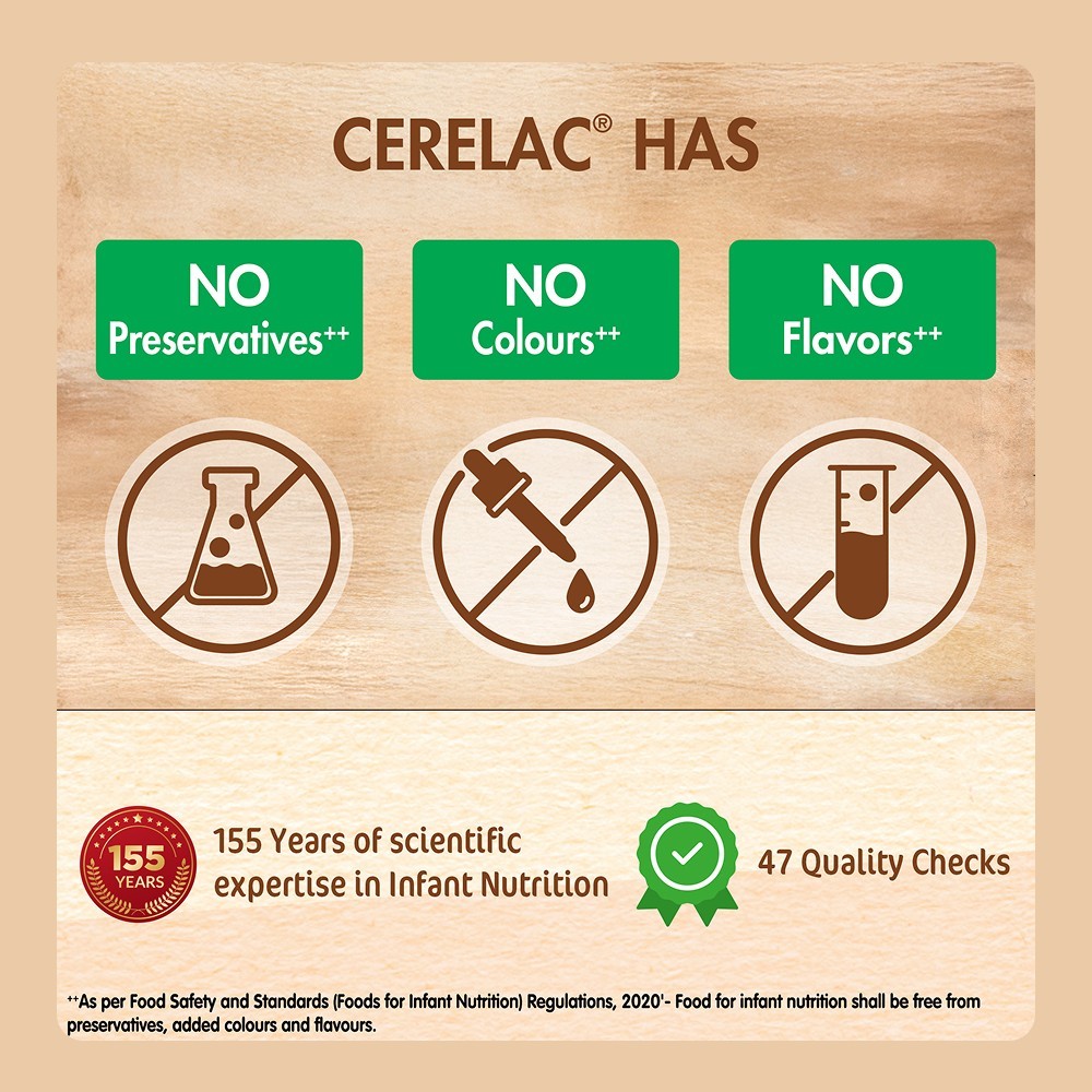Nestle Cerelac Wheat Baby Cereal (No Refined Sugar, 6-24 Months)