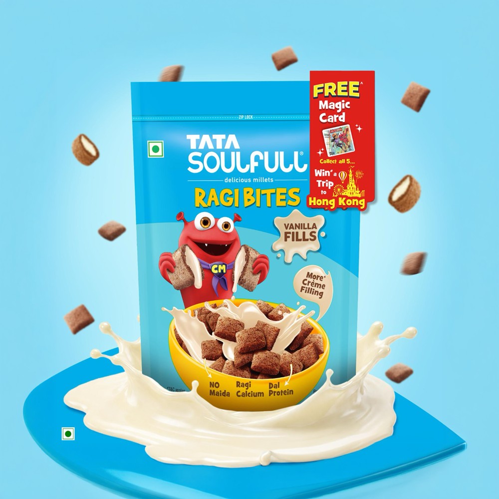 Tata Soulfull Ragi Bites Vanilla Fills, No Maida, Breakfast Cereal