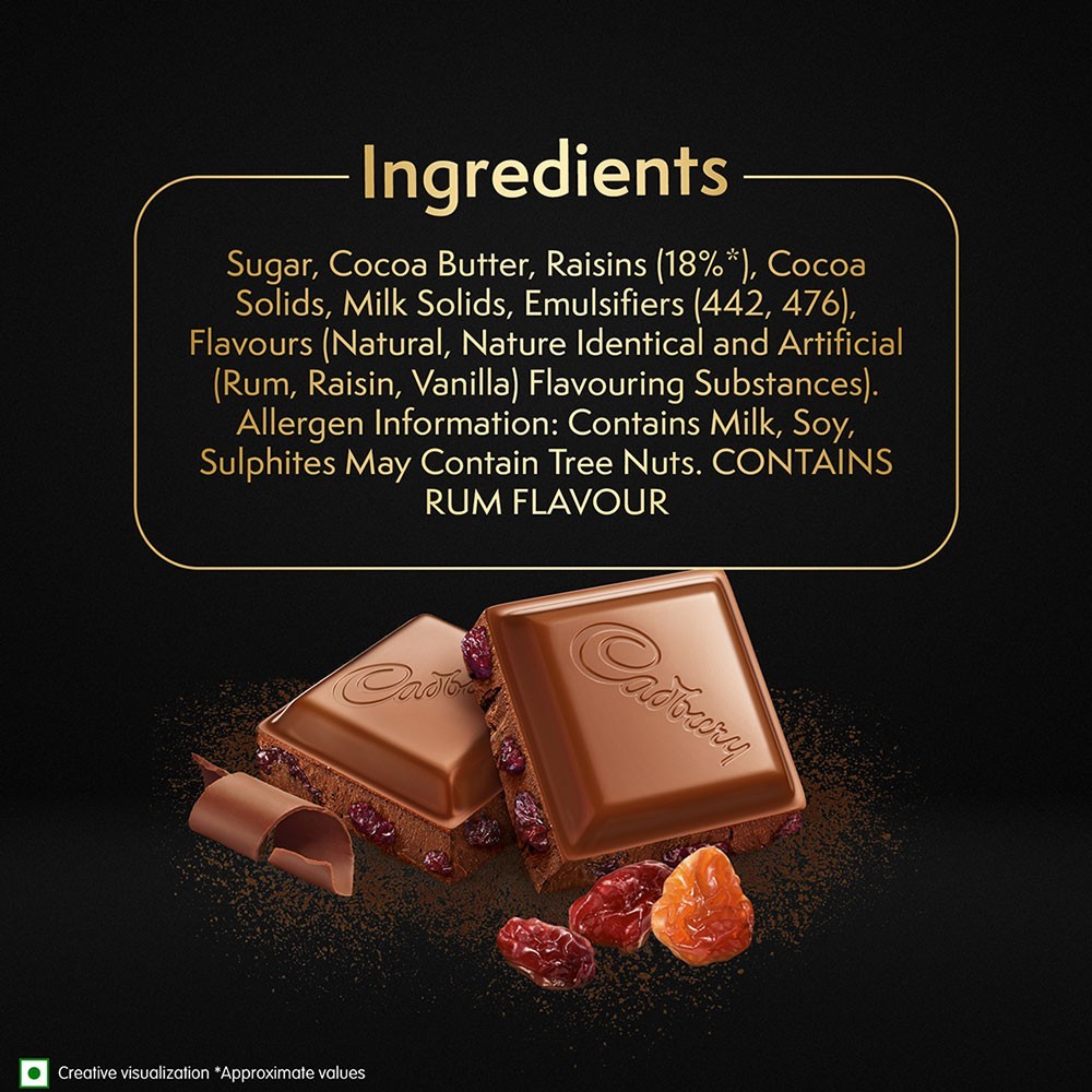 Cadbury Temptations Rum & Raisins Premium Milk Chocolate Bar