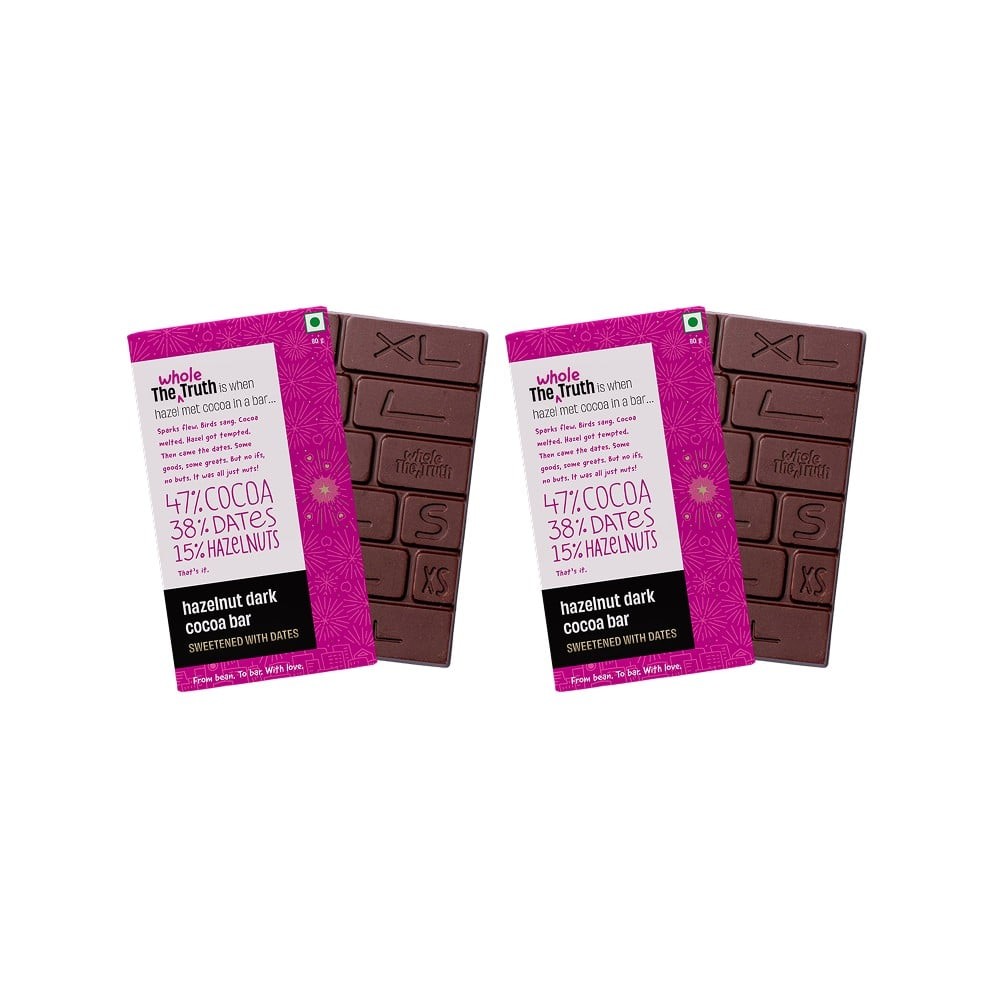 The Whole Truth Hazelnut 47% Cocoa Dark Chocolate Bar