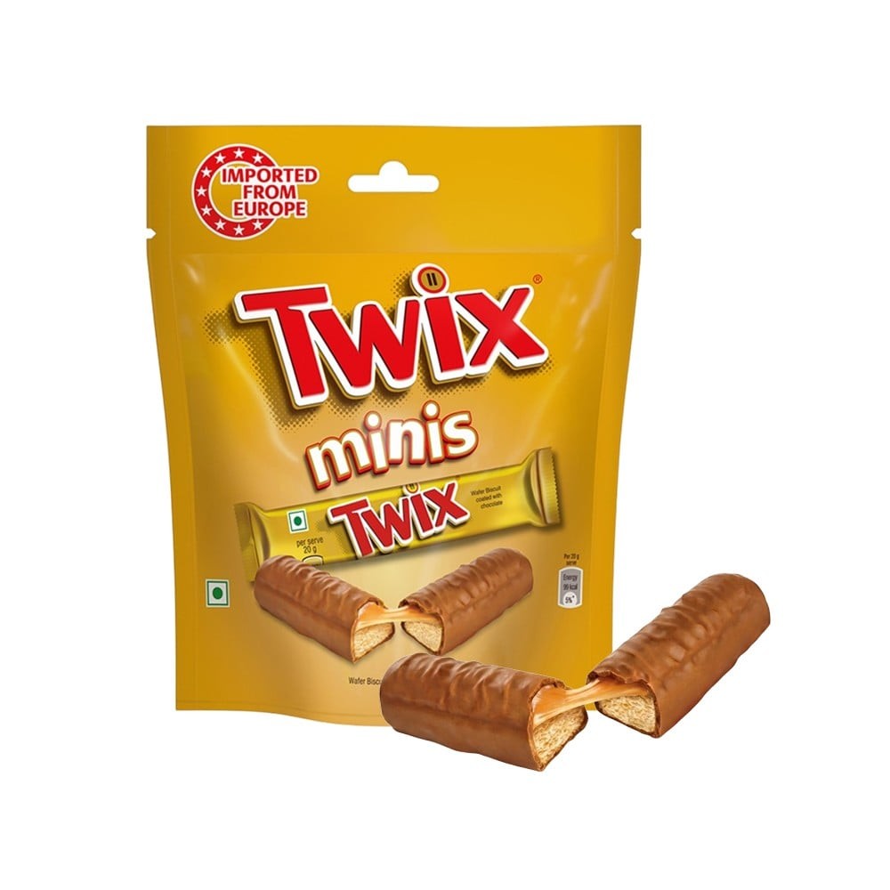 Twix Minis Cookie Caramel Wafer Filled Bar Chocolate Pack