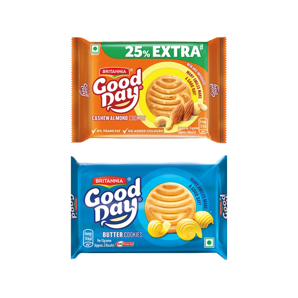Britannia Good Day Cashew Biscuit +  Butter Cookies Combo